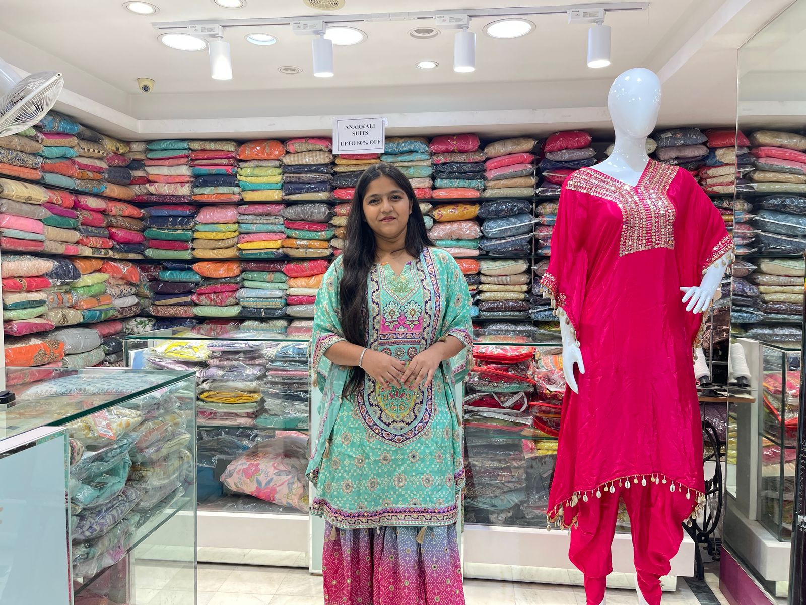 Crepe Fabric Printed Multicolor Kaftan with Sharara