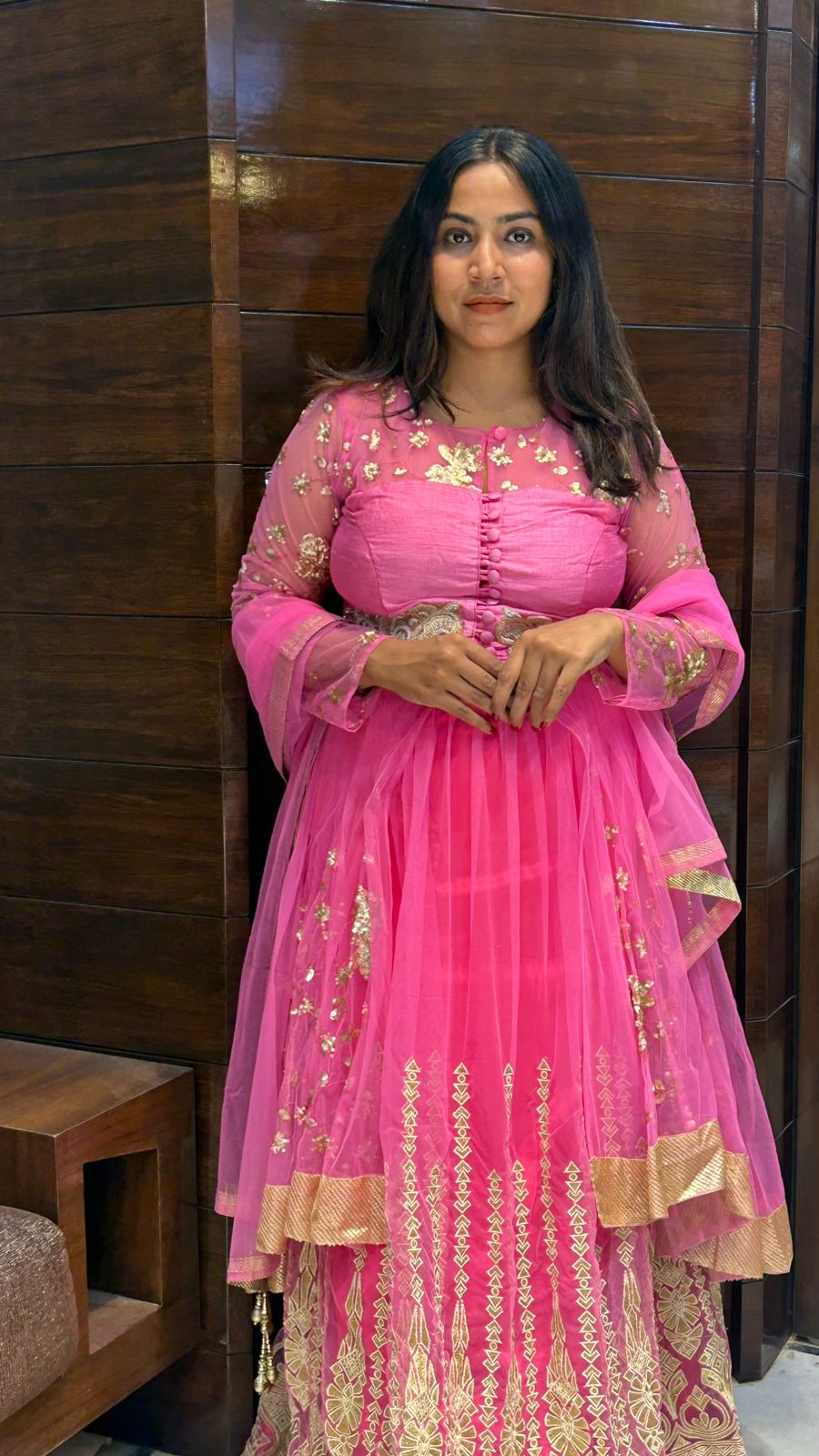 Long Top Indo Western Stylish Wedding Embroidered Lehenga In Silk And Net