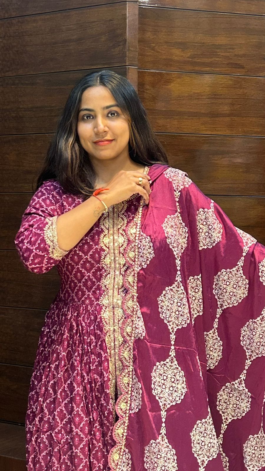 Rayon cotton front slit partywear anarkali suit