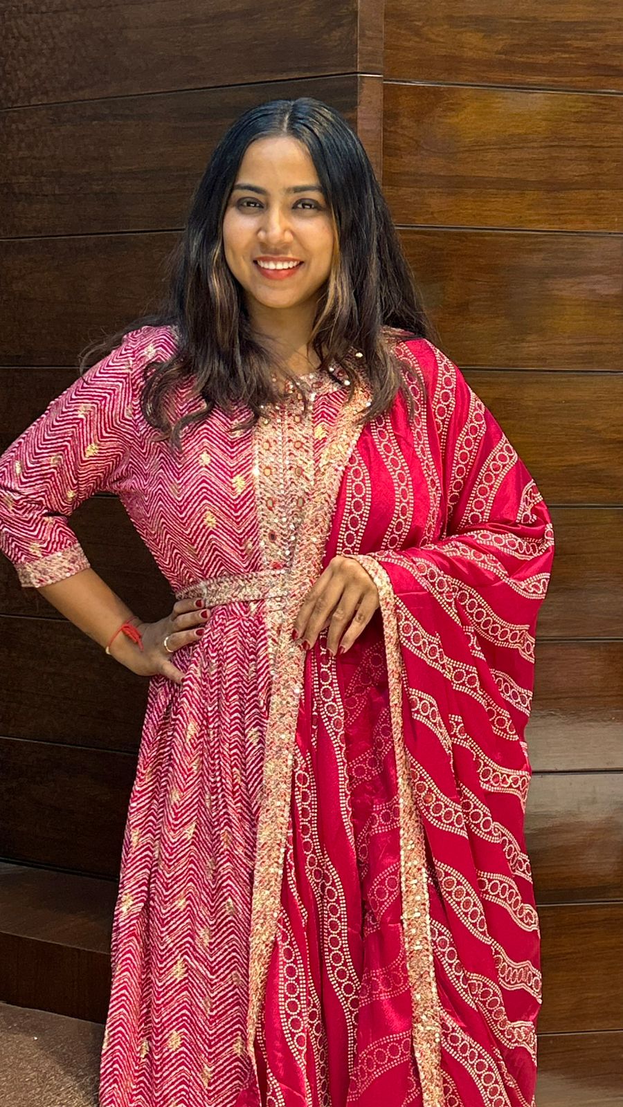 Designer semi partywear front open anarkali suit