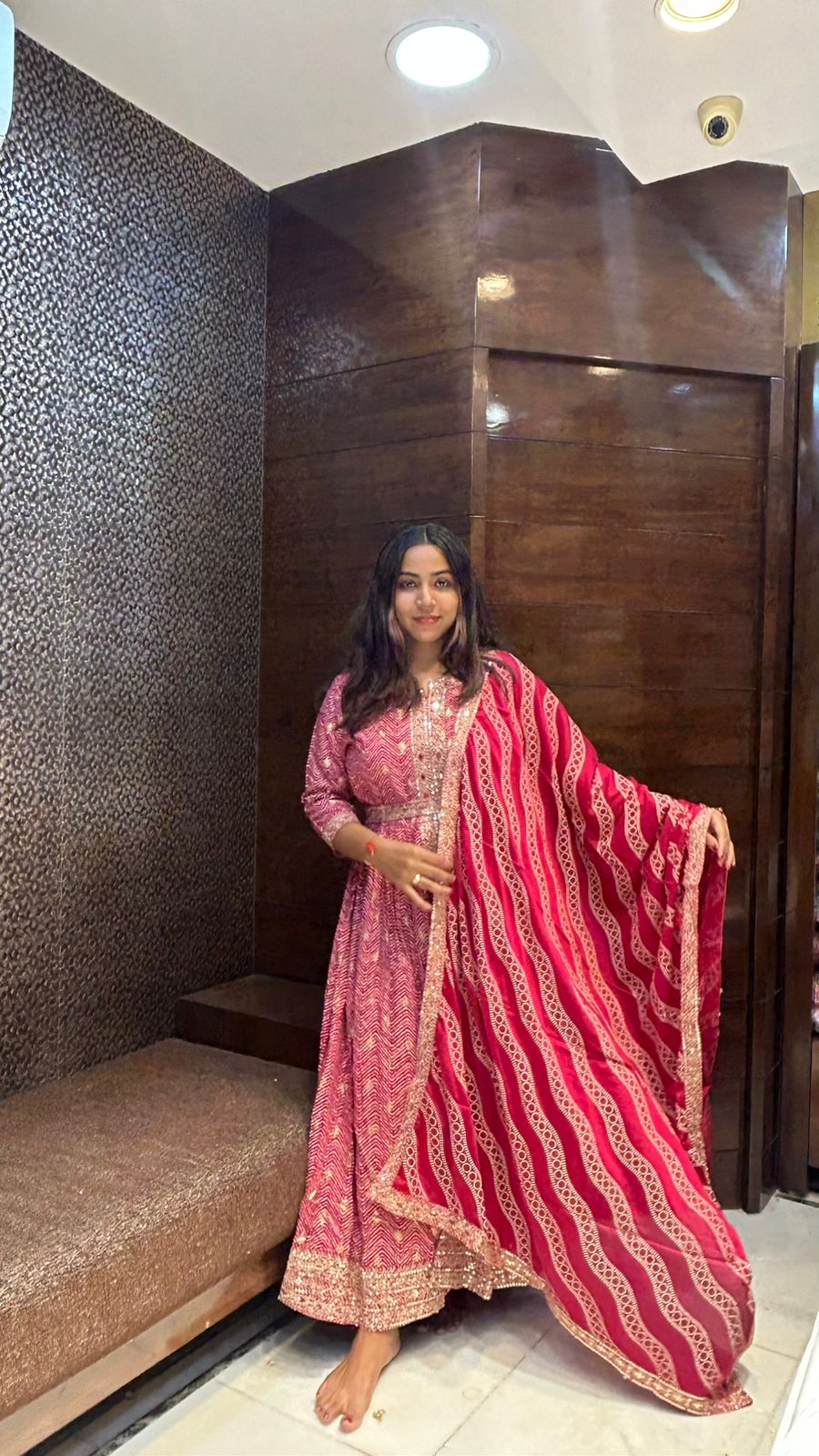 Designer semi partywear front open anarkali suit