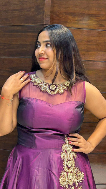 tapeda silk designer partywear gown