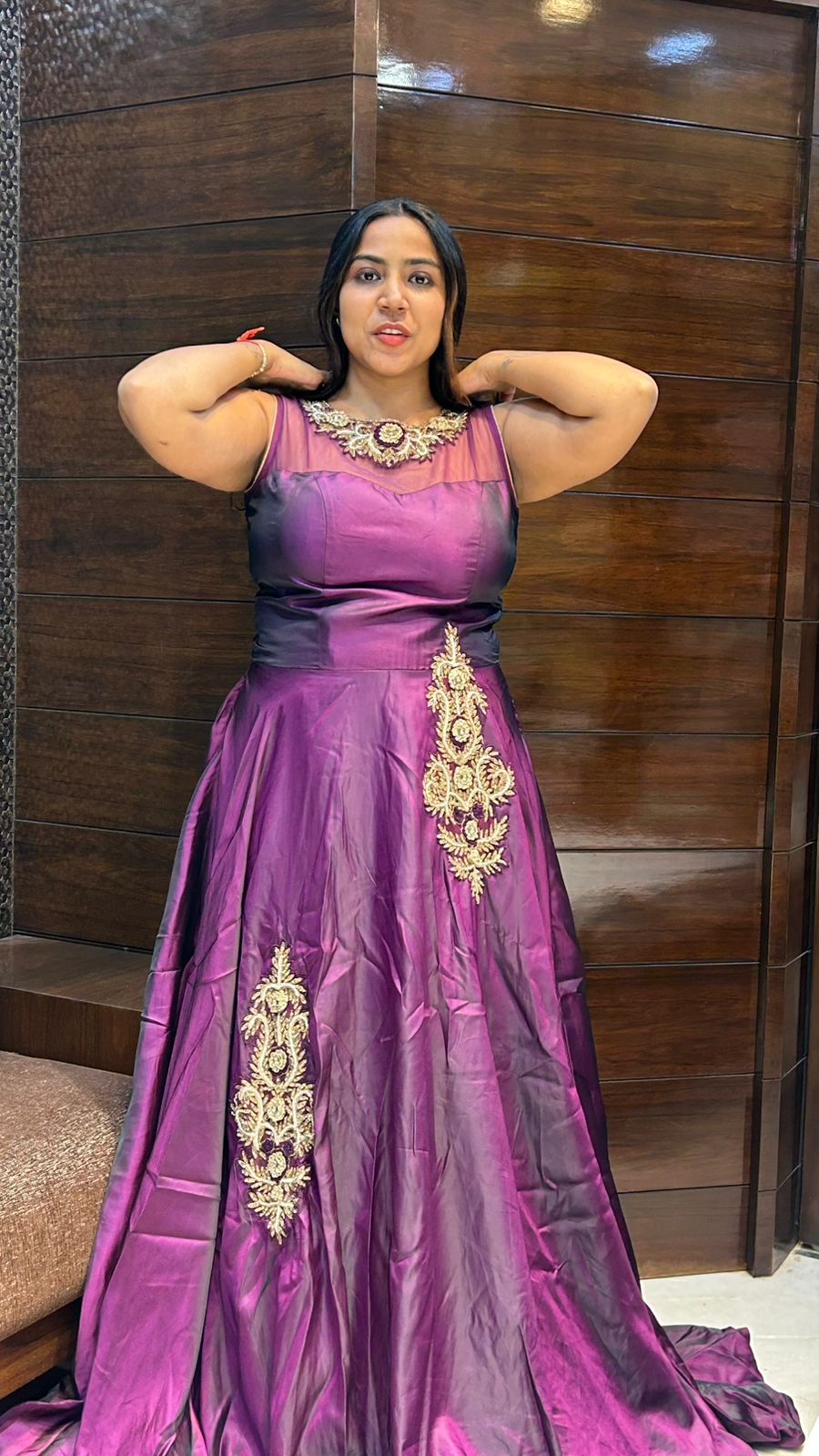 tapeda silk designer partywear gown