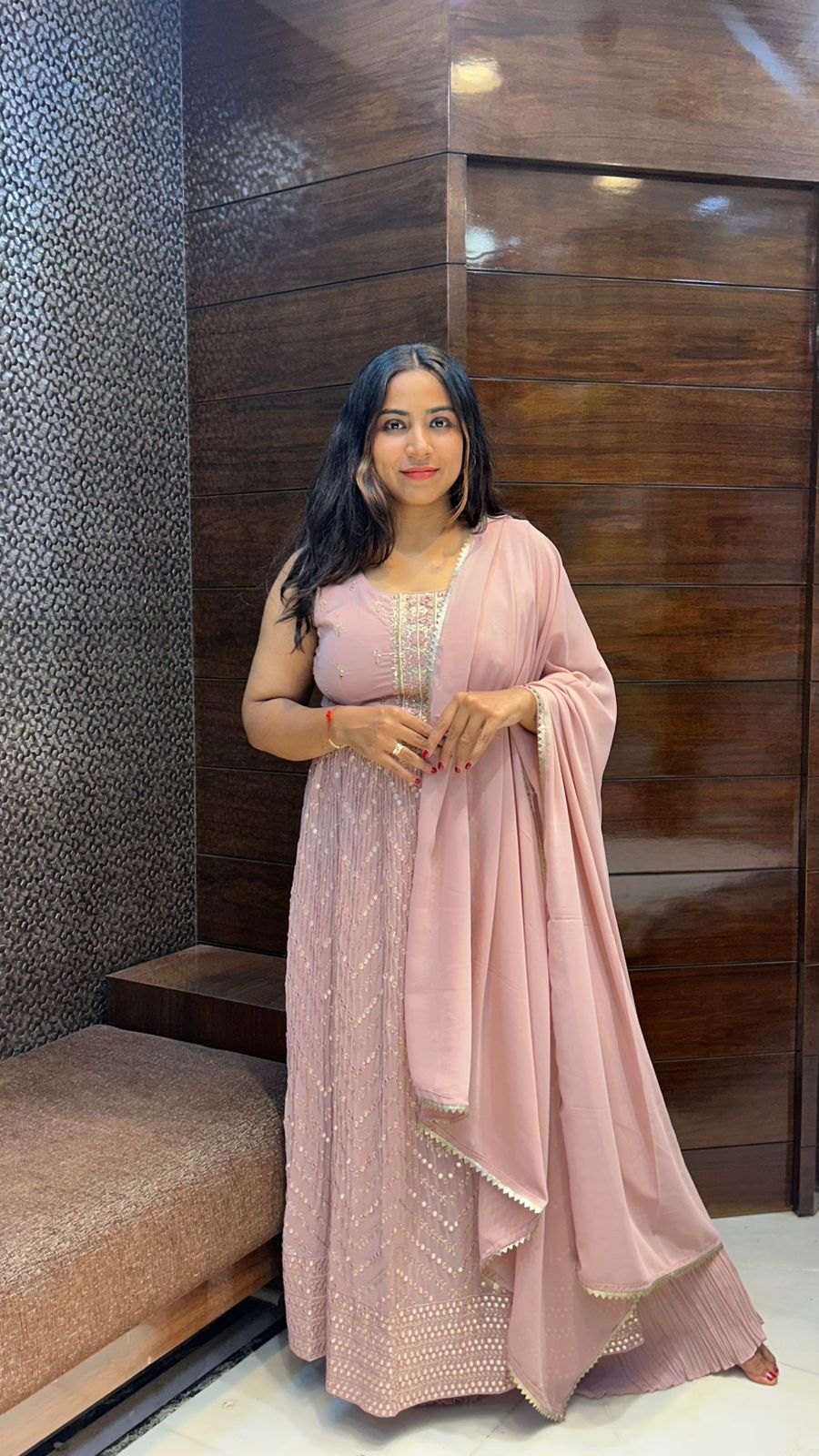 nayra cut georgette side open kurti plazo