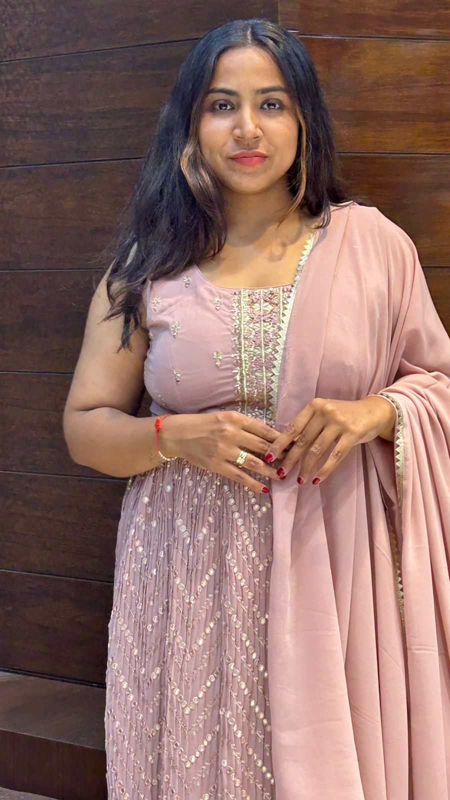 nayra cut georgette side open kurti plazo