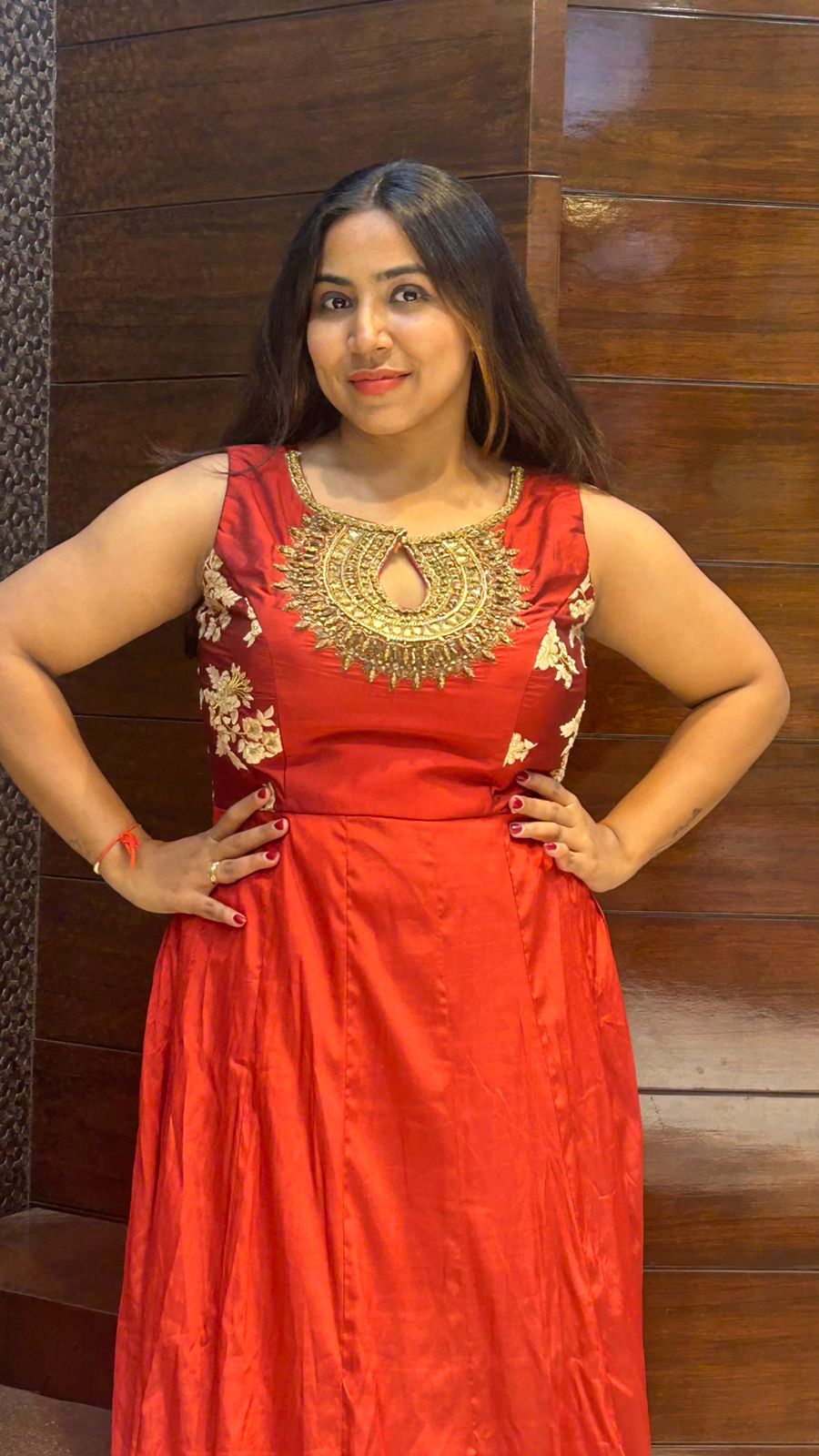 beads zari embroidery work partywear gown