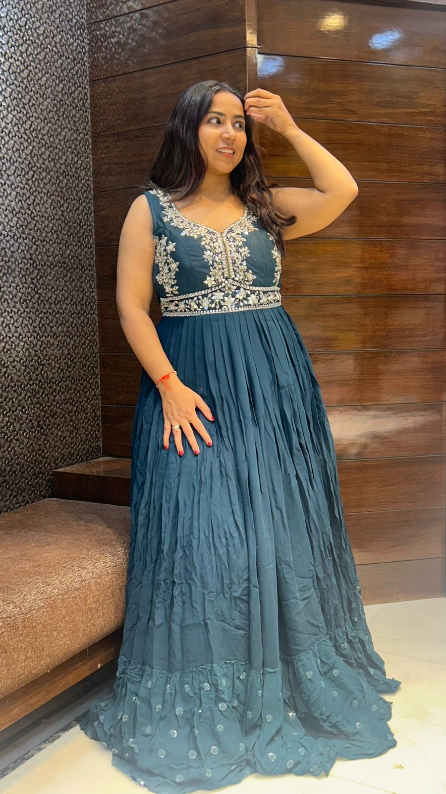 pure fabric gotta pattic eplic work partywear gown