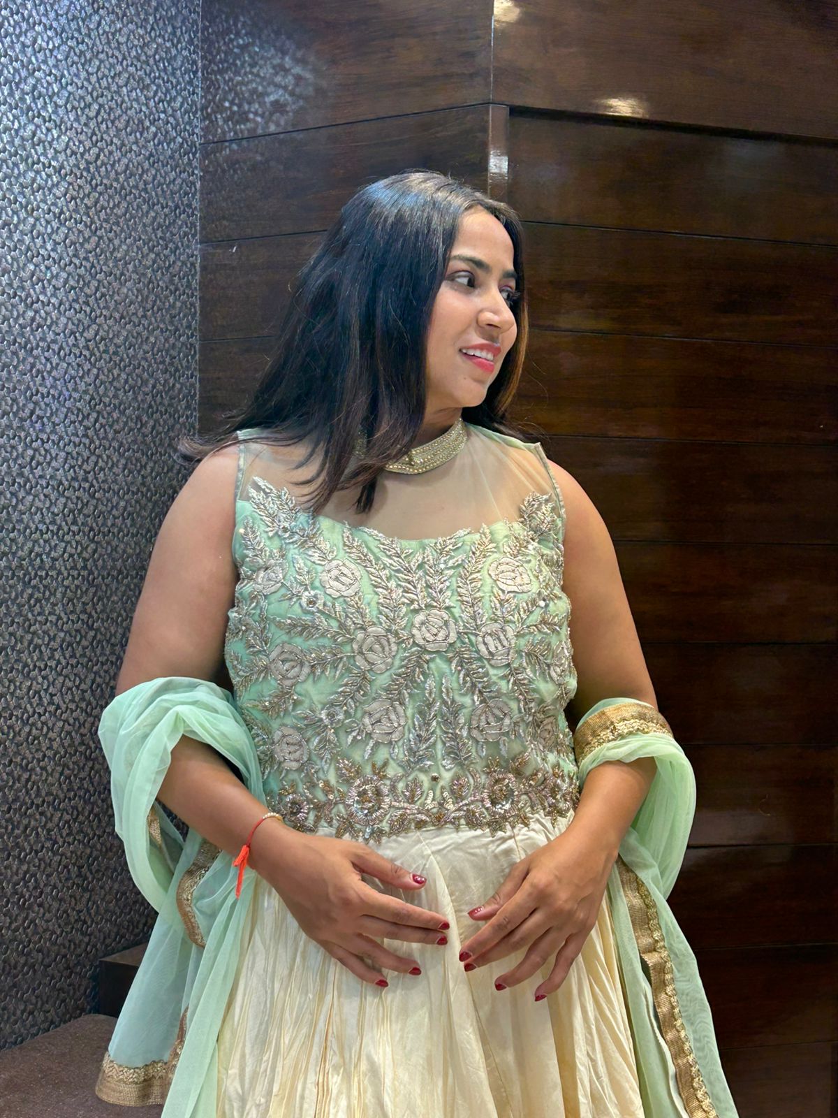 Indian charismatic ethnic look long wedding gowns