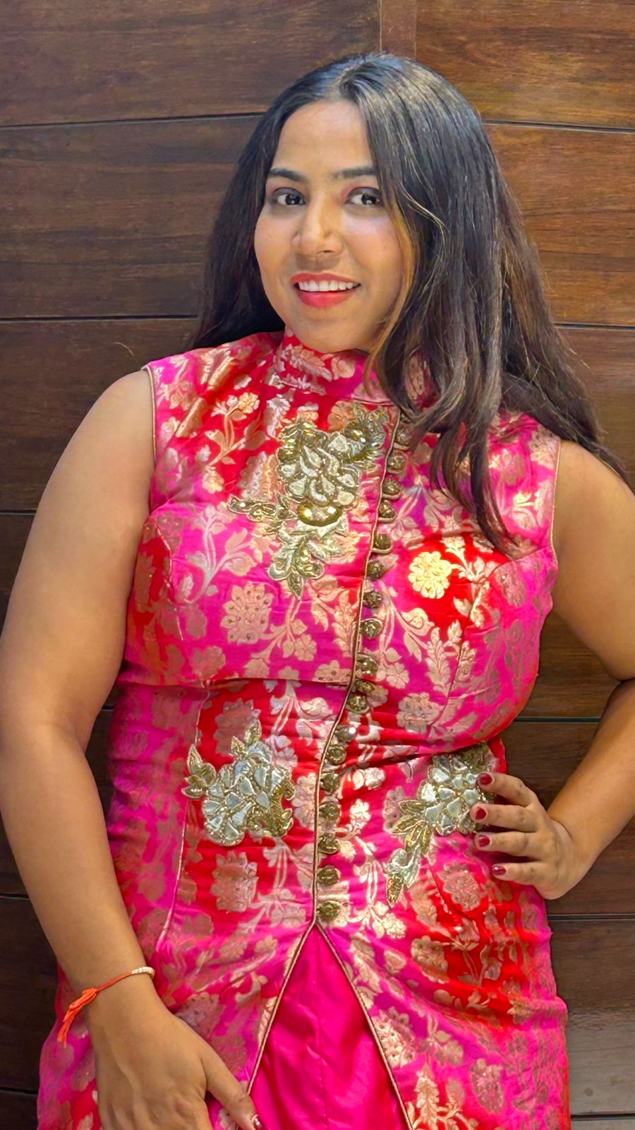 banarasi pure chinese collar designer indo western