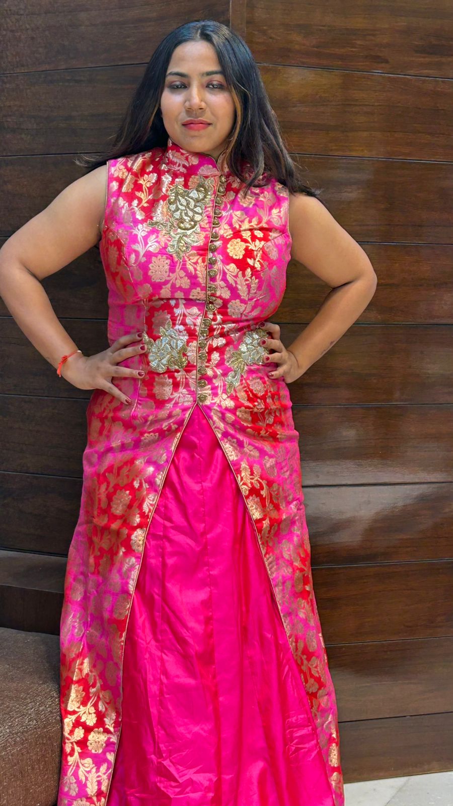 banarasi pure chinese collar designer indo western