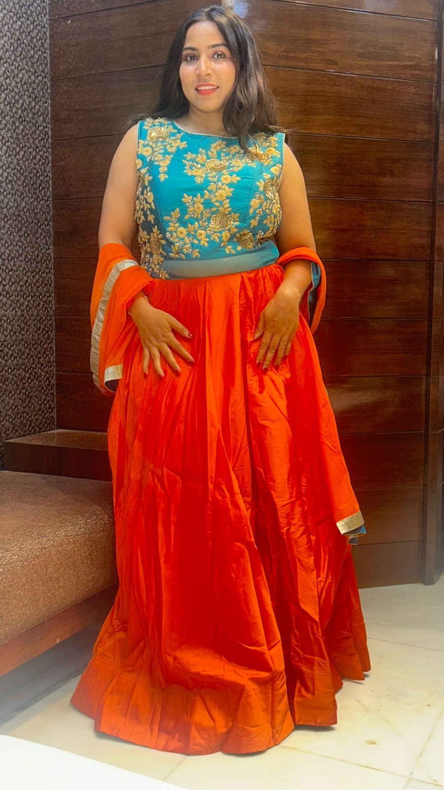 mind blowing zari thread work long partywear gown