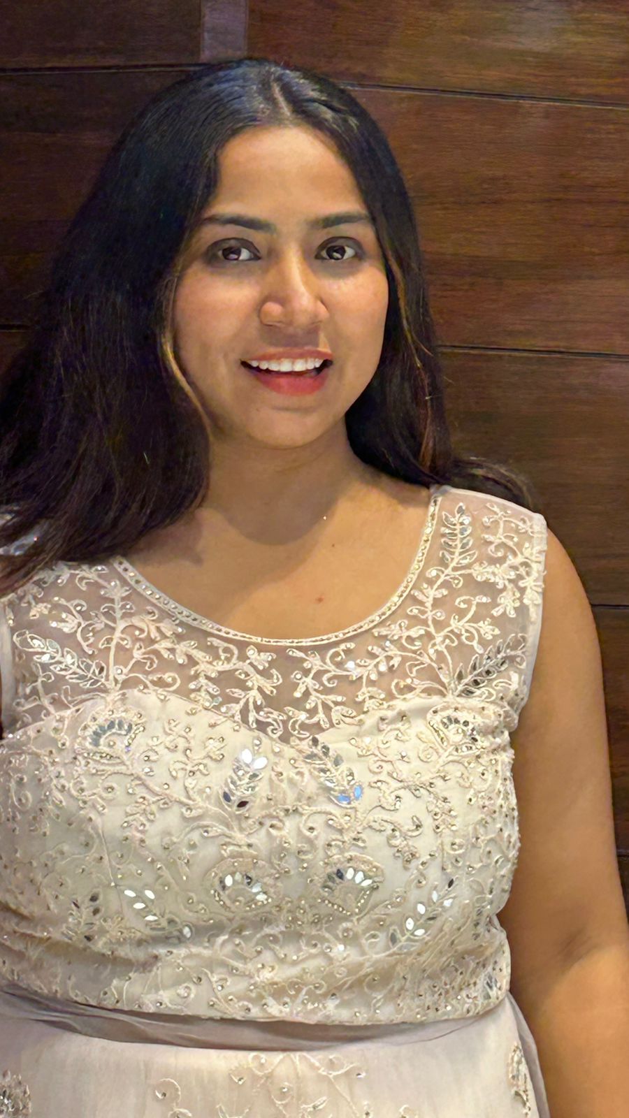 beautiful heavy sequence mirror thread work wedding gowns