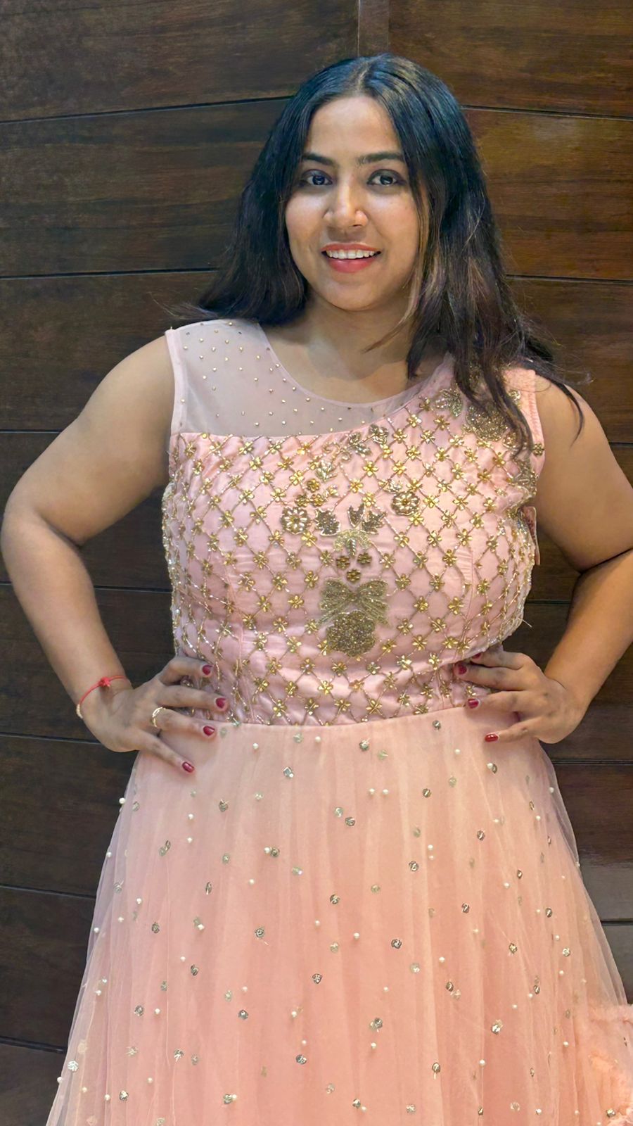 stone sequence double layered wedding gown