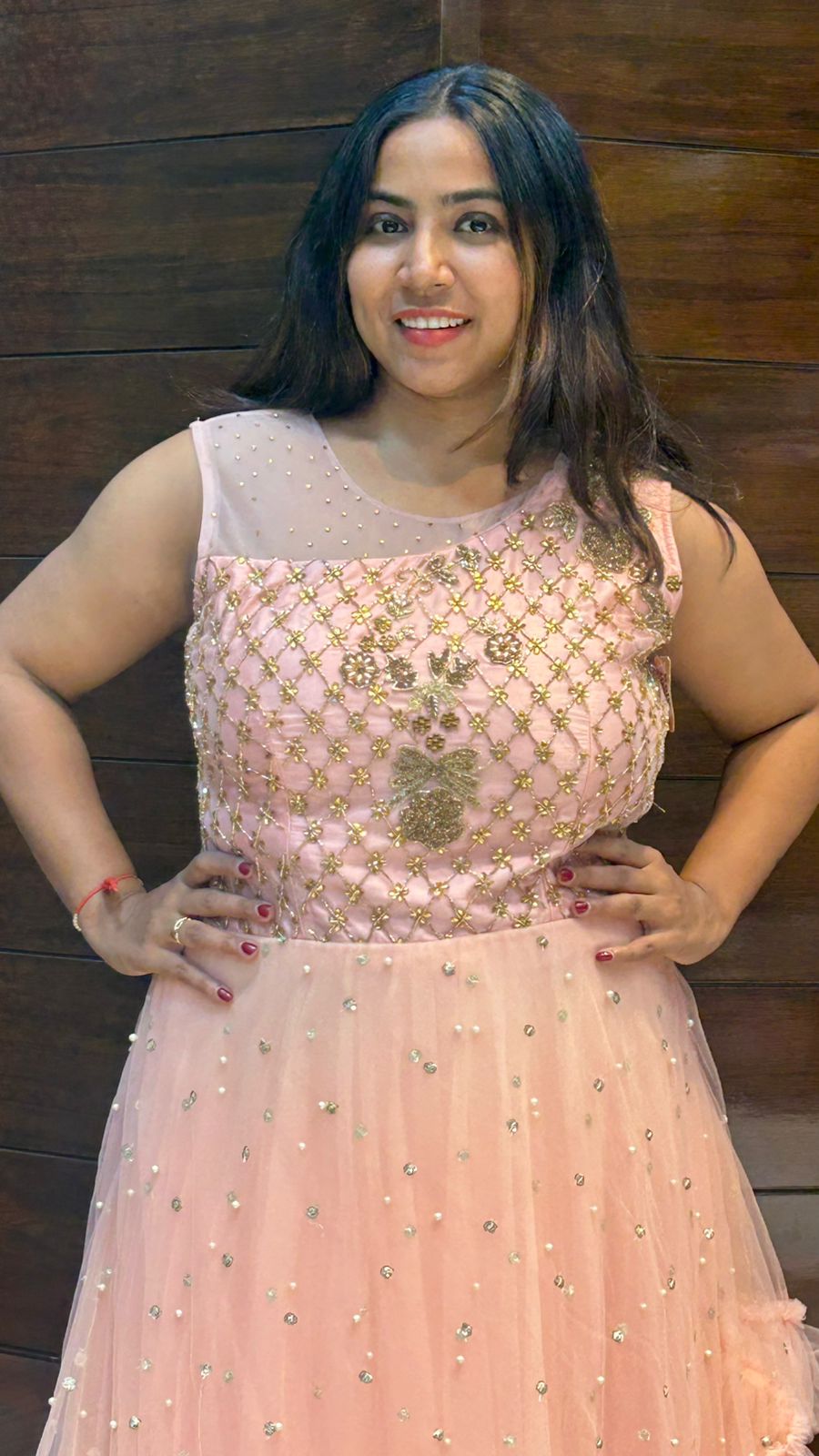 stone sequence double layered wedding gown