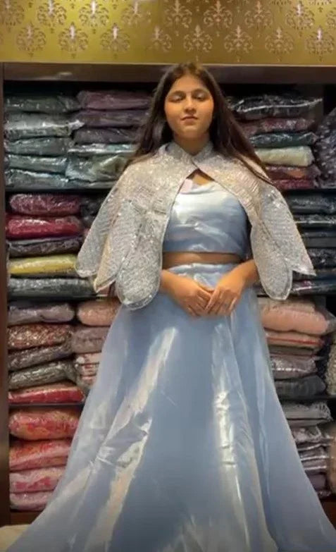 Premium Zimmichu Fabric – Silky, Embellished & Festive