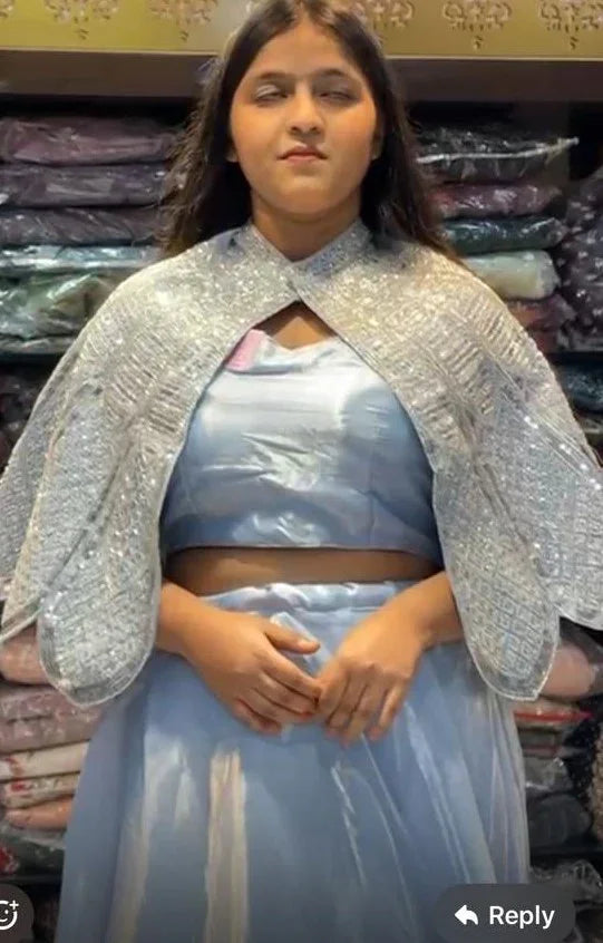 Premium Zimmichu Fabric – Silky, Embellished & Festive