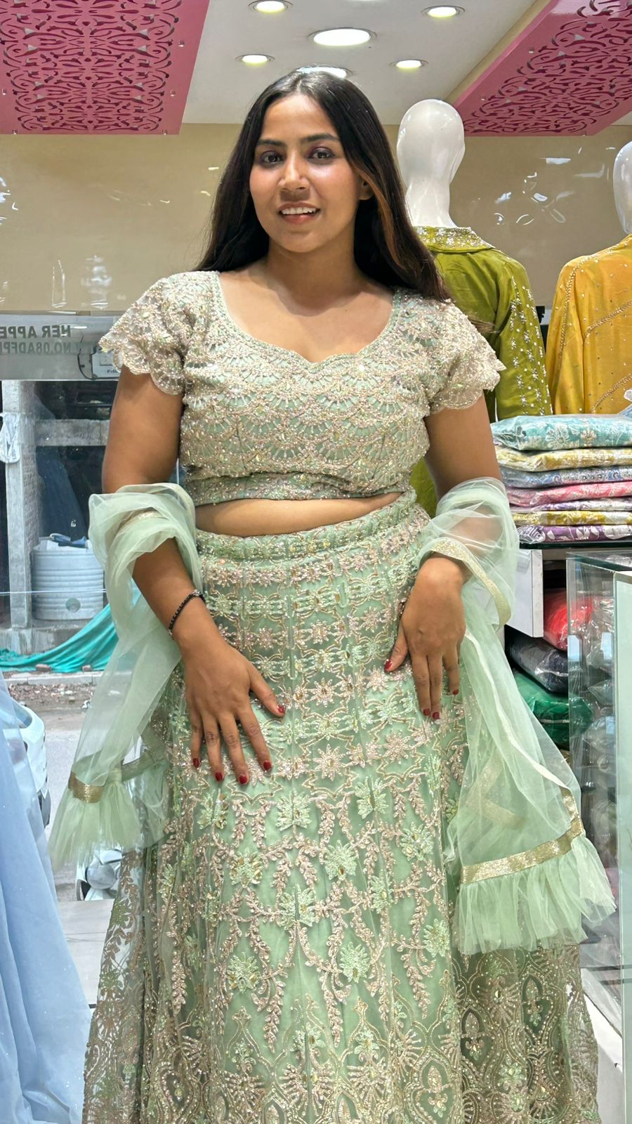 Designer Wedding Crop Top With Zari Thread Embroidery All Over