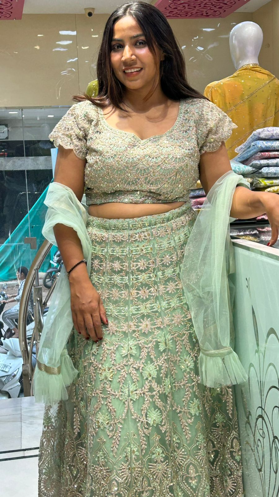 Designer Wedding Crop Top With Zari Thread Embroidery All Over