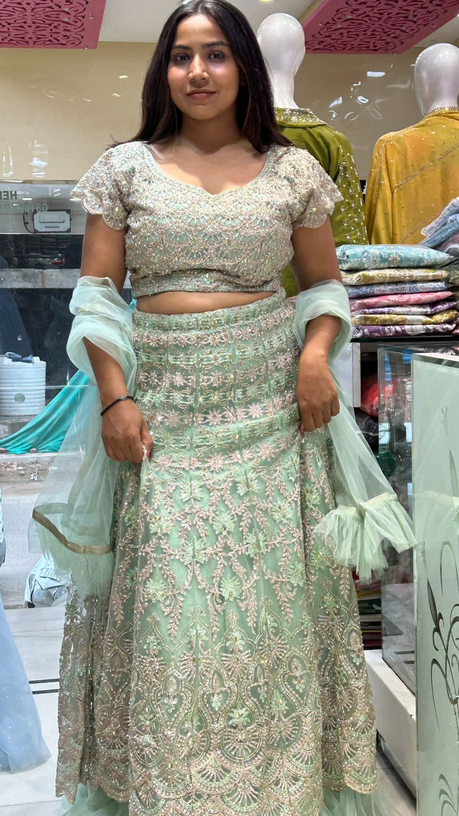 Designer Wedding Crop Top With Zari Thread Embroidery All Over