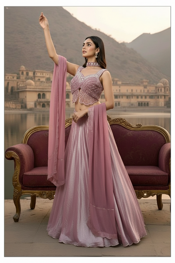 Partywear zimmi chu fabric butterfly stylish top in stone and zari