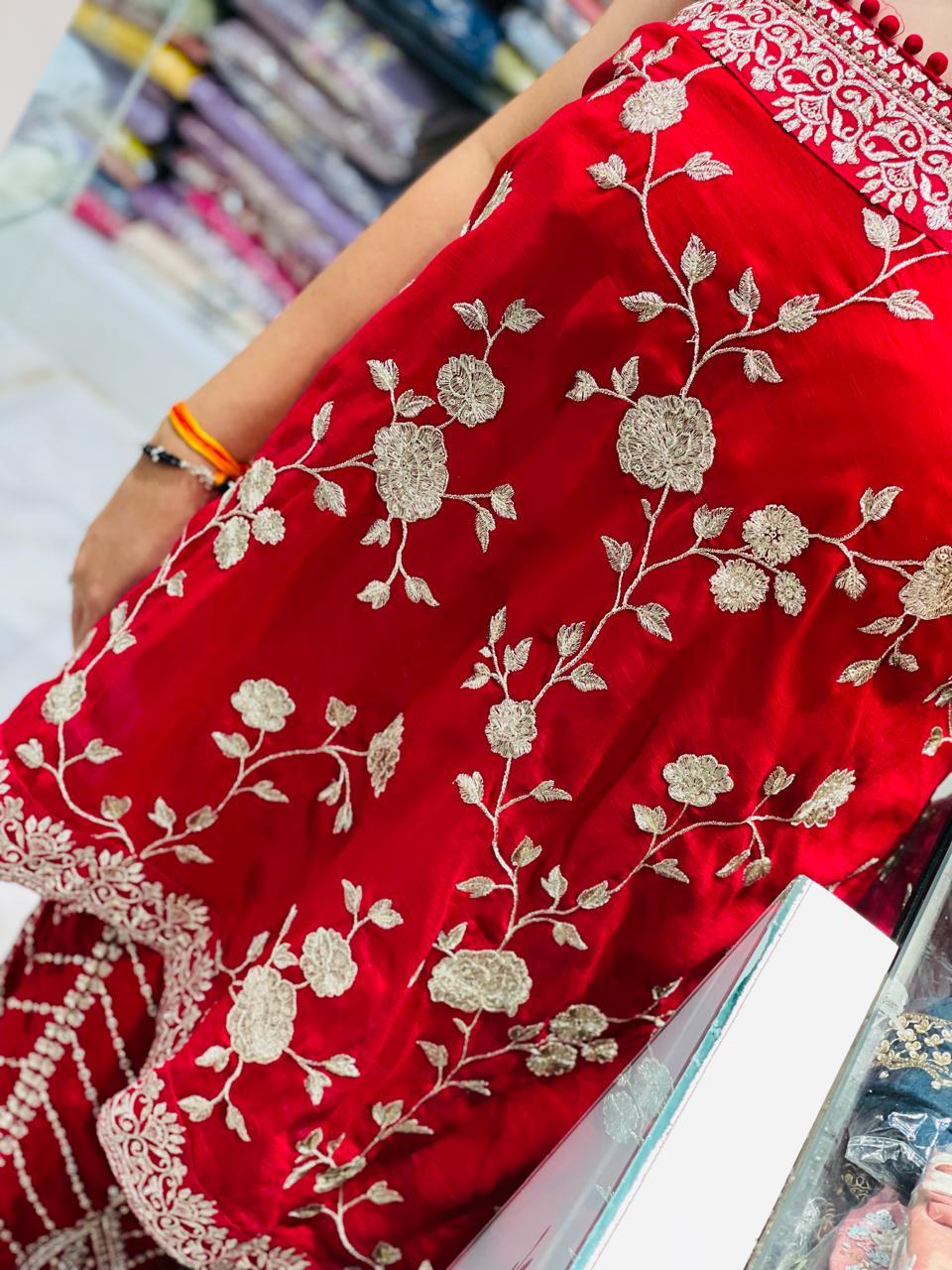 Plazzo Style Indo western Georgette fabric With Zari Thread Work