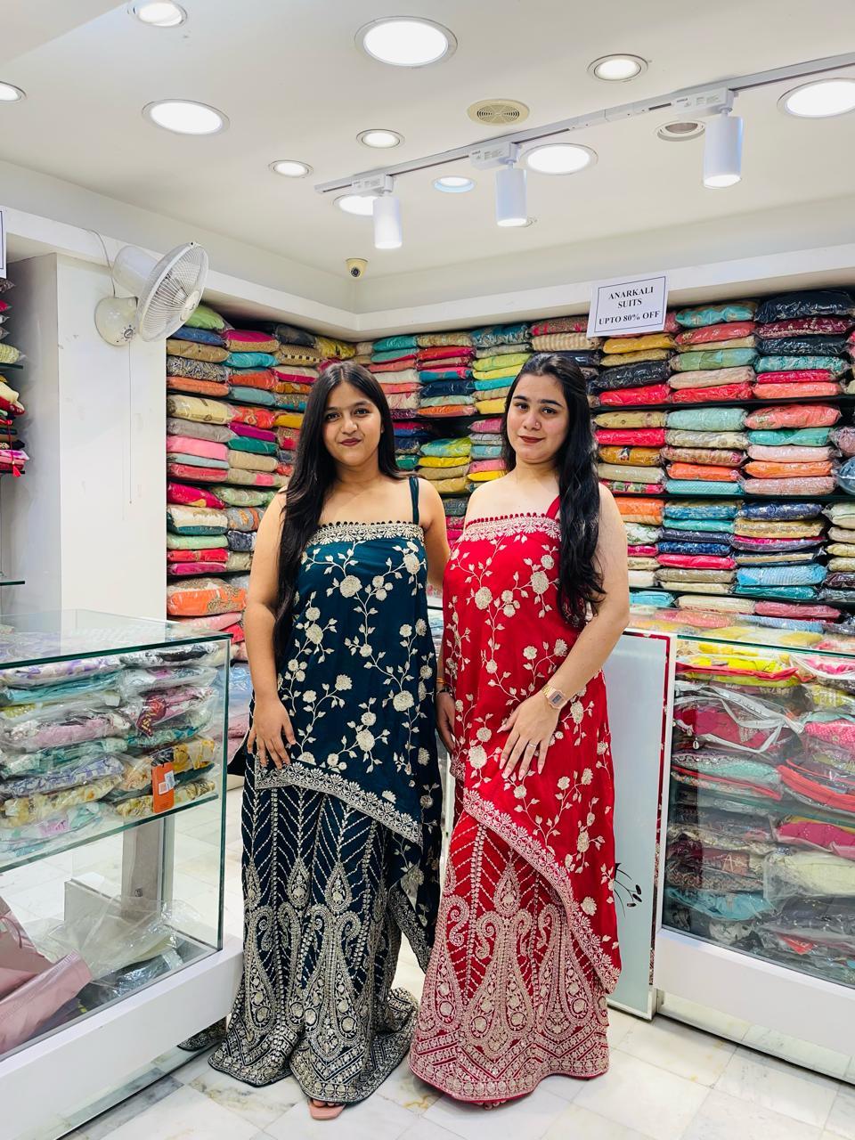 Plazzo Style Indo western Georgette fabric With Zari Thread Work