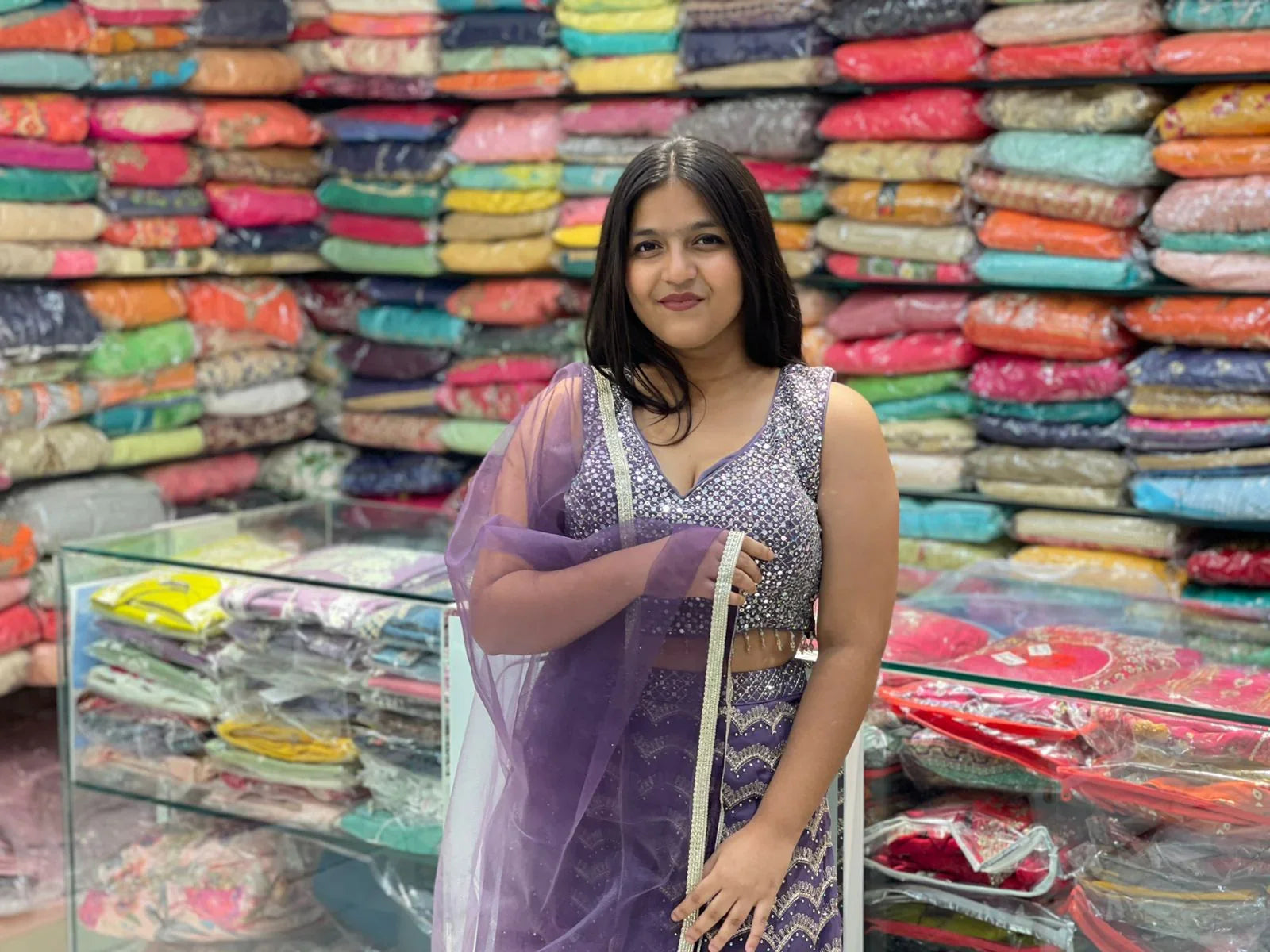 Heavy Zari Thread Mirror Work Styleish Top Indo Western Dress